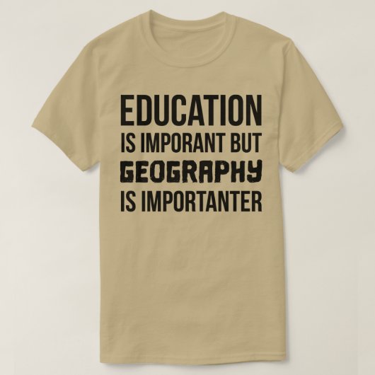 Geografie is belangrijk t-shirt (Design voorkant)