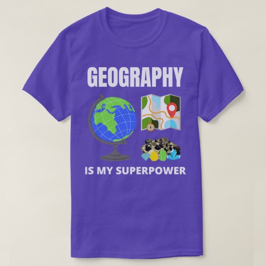 Geografie is mijn superkracht 2 t-shirt (Design voorkant)