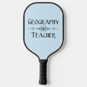 Geografie leraar decoratieve lijn pickleball paddle (Achterkant)