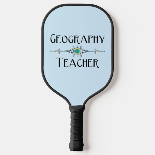 Geografie leraar decoratieve lijn pickleball paddle (Achterkant)