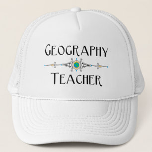 Geografie leraar decoratieve lijn trucker pet