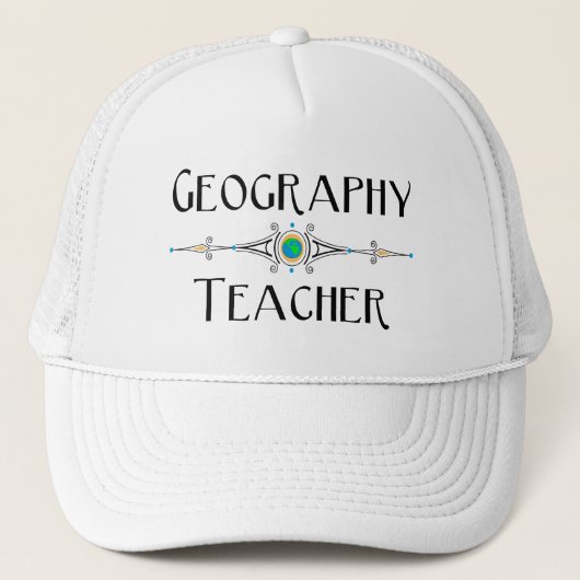 Geografie leraar decoratieve lijn trucker pet (Voorkant)