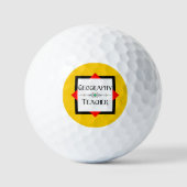 Geografie leraar kleur blok golfballen (Voorkant)