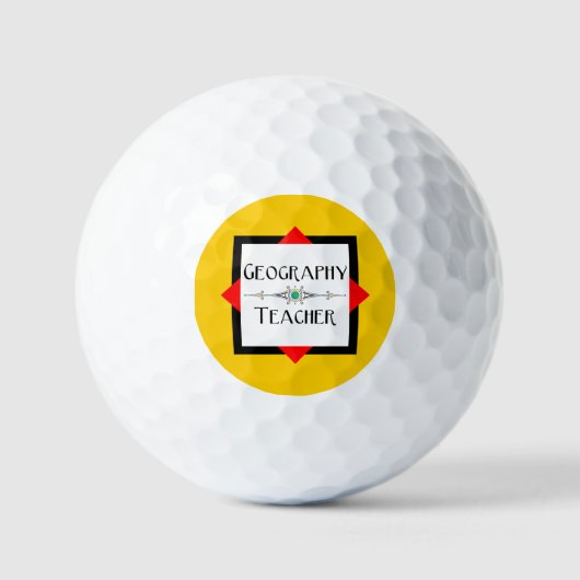 Geografie leraar kleur blok golfballen (Voorkant)