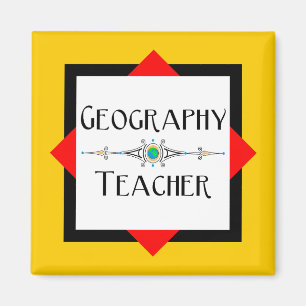 Geografie leraar kleur blok magneet