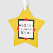 Geografie leraar kleur blok ornament (voorkant)