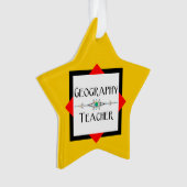 Geografie leraar kleur blok ornament (voorkant)