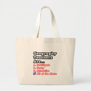 Geografie Leraar Quiz...Joke Grote Tote Bag