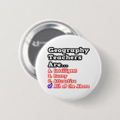 Geografie Leraar Quiz...Joke Ronde Button 5,7 Cm (Voorkant /achterkant)