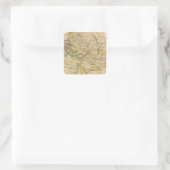 Geografie van de middeleeuwen vierkante sticker (Tas)