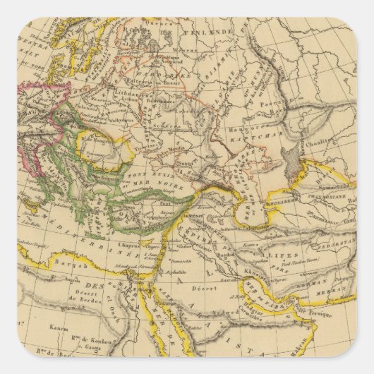 Geografie van de middeleeuwen vierkante sticker (Voorkant)