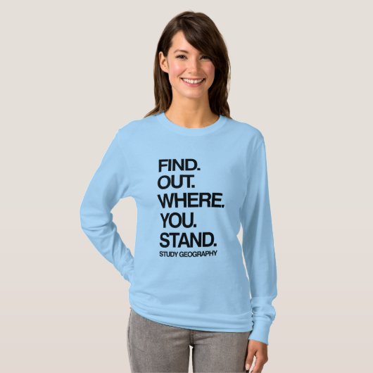 Geografie van studie t-shirt (Voorkant volledig)