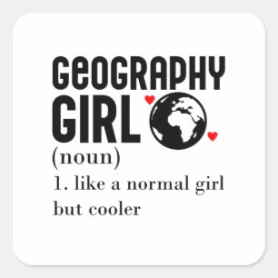 Geografie Vierkante Sticker