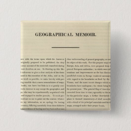 Geografisch Memoir 4 Vierkante Button 5,1 Cm (Voorkant)