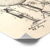 Geografisch Wereldbol 1892 Octrooiartikel Oude poo Poster (Hoek)