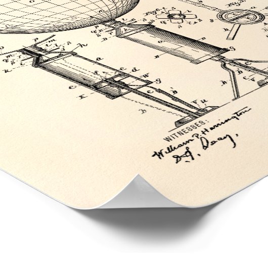 Geografisch Wereldbol 1892 Octrooiartikel Oude poo Poster (Hoek)