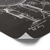 Geografisch Wereldbol 1892 Octrooikarton Poster (Hoek)