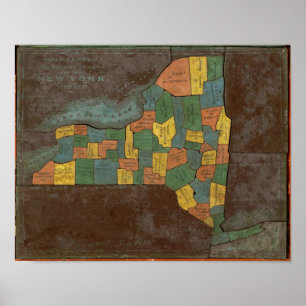 Geografische analyse van de staat New York Poster