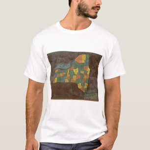 Geografische analyse van de staat New York T-shirt