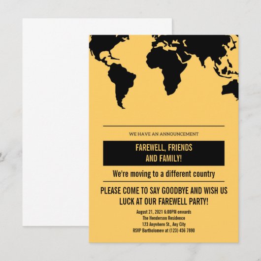 Geografische bewegende aankondiging (Voorkant / Achterkant)