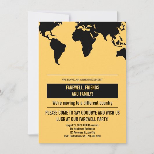 Geografische bewegende aankondiging (Voorkant)