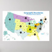 Geografische grenzen van de Federal Reserve Poster (Voorkant)