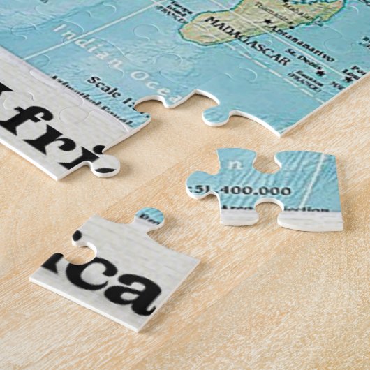 Geografische kaart Afrika: Een Jigzaag Puzzle Legpuzzel (Zijkant)