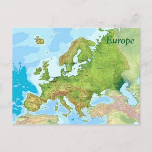 Geografische kaart van Europa (Voorkant)