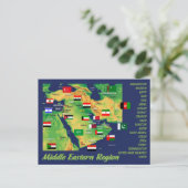 Geografische kaart van landen in het Midden-Oosten (Staand voorkant)