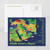 Geografische kaart van landen in het Midden-Oosten (Voorkant / Achterkant)