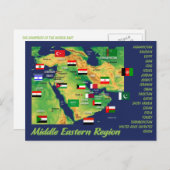Geografische kaart van landen in het Midden-Oosten (Voorkant / Achterkant)