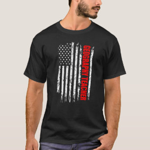 Geografische leraar Amerikaanse Vlaggenhuisberoepe T-shirt