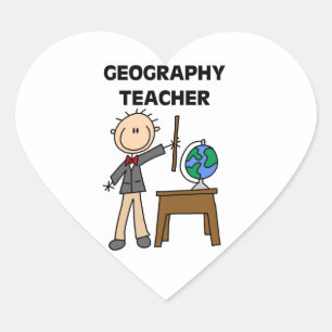 Geografische leraar hart sticker