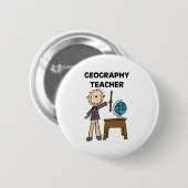 Geografische leraar ronde button 5,7 cm (Voorkant /achterkant)