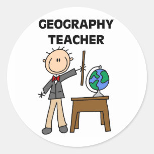 Geografische leraar ronde sticker