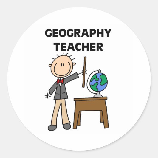 Geografische leraar ronde sticker (Voorkant)