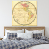 Geografische pastijdkaarten van Walker Canvas Afdruk (Insitu (Slaapkamer))