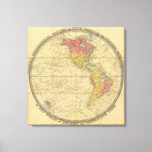 Geografische pastijdkaarten van Walker Canvas Afdruk (Voorkant)