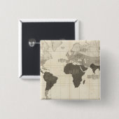 Geografische verdeling van de vegetatie vierkante button 5,1 cm (Voorkant /achterkant)