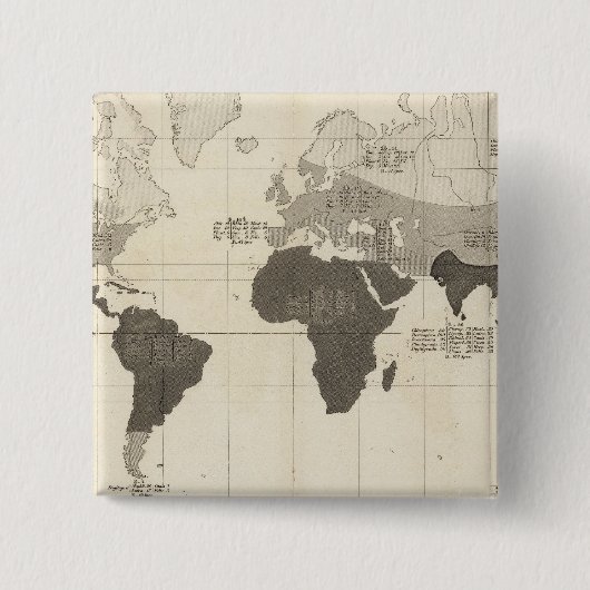 Geografische verdeling van de vegetatie vierkante button 5,1 cm (Voorkant)