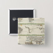 Geografische verdeling vierkante button 5,1 cm (Voorkant /achterkant)