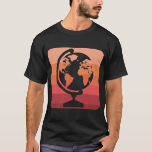 Geografische Wereldkaart Aardopleiding Geogr T-shirt
