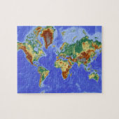 Geografische World Atlas Map Continents Legpuzzel (Horizontaal)