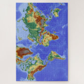 Geografische World Atlas Map Continents Legpuzzel (Verticaal)