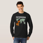 Geographer World Map Rex Dinosaur Cartographer Geo T-shirt (Voorkant volledig)