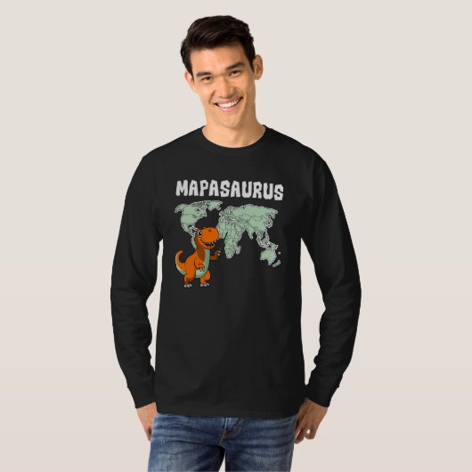 Geographer World Map Rex Dinosaur Cartographer Geo T-shirt (Voorkant volledig)