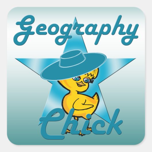 Geography Chick #7 Vierkante Sticker (Voorkant)