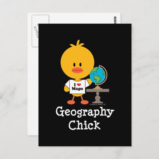 Geography Chick Briefkaart (Voorkant / Achterkant)