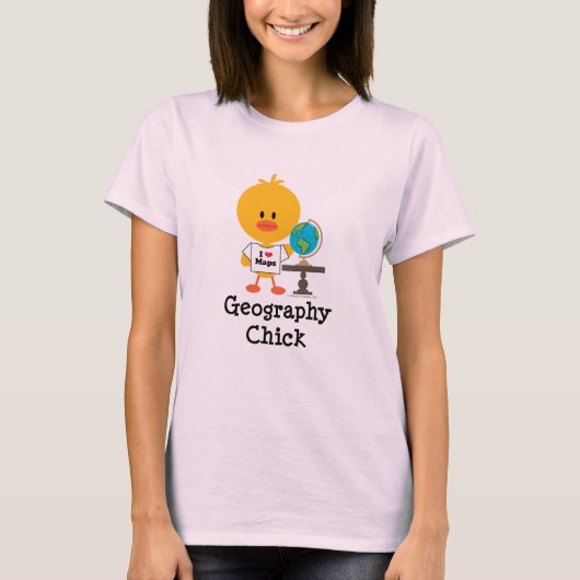 Geography Chick Organic Tee Shirt (Voorkant)