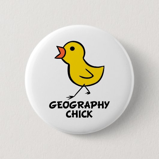 Geography Chick Ronde Button 5,7 Cm (Voorkant)